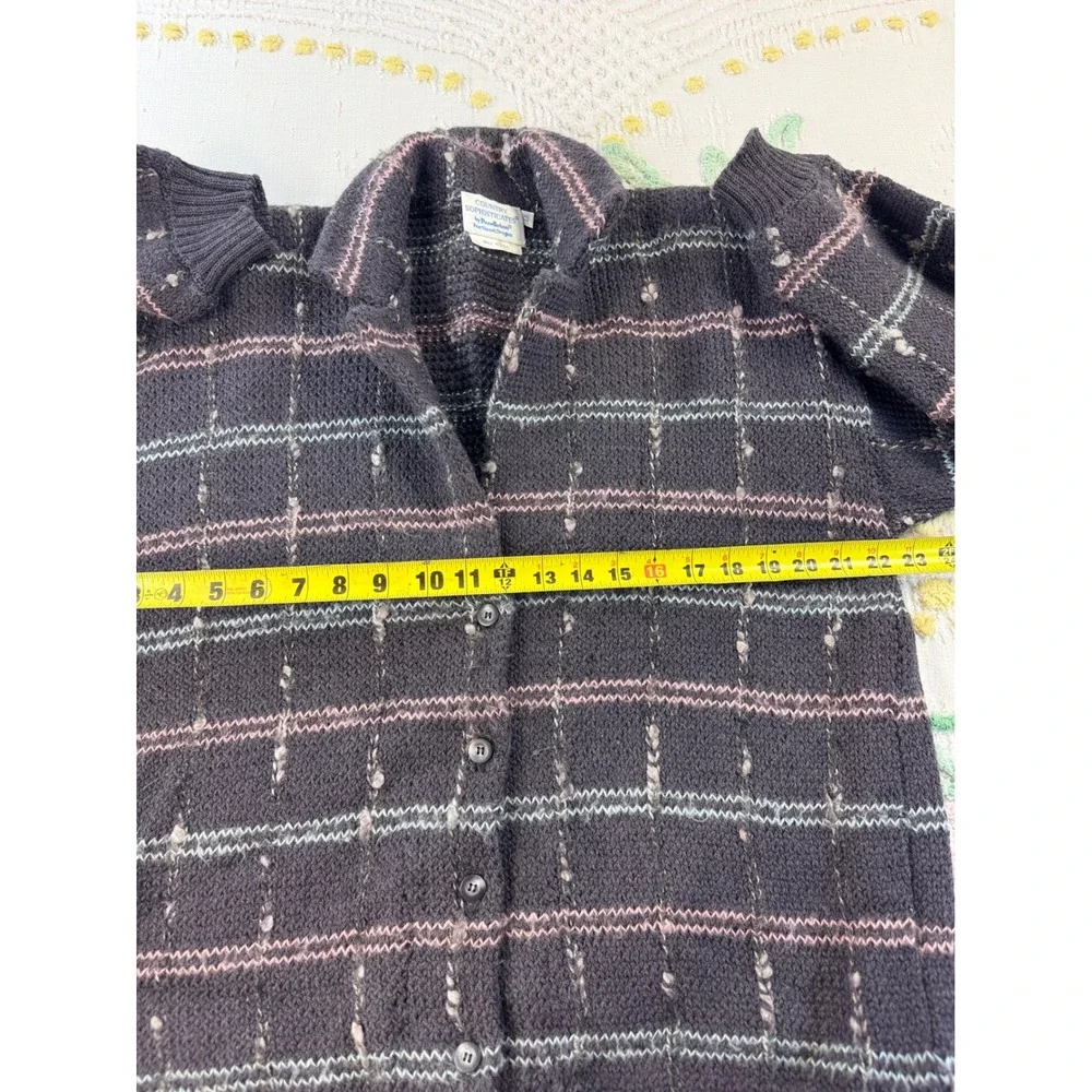 Vintage Pendleton Country Sophisticates Wool Blend Cardigan Sweater Gray XL USA - Picture 5 of 9